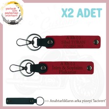 Motosiklet Maceracılarına, Isim Plaka ve A Rh - Kan Grubu, Acil Durum Anahtarlığı Set, Kırmızı-Laci