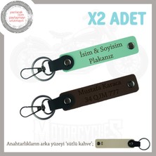 Motorcular ve Araç Sahipleri Için Kişisel Hediye – 2’li Deri Anahtarlık Set, Yeşil-K Kahve-Sk