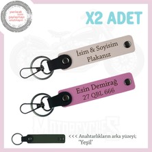 Estetik ve Işlevselliği Buluşturan Deri Anahtarlık Seti – 2’li Kişiye Özel Seri, Pudra-Pembe-Ysl