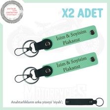 Kişisel Anahtarlık Set X2 – Taksi, Otomobil, Motosiklet Için Plaka & Isim, Yeşil-Siyah