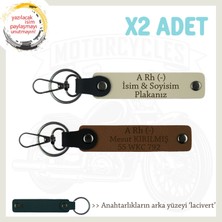 Yolların Sürücülerine, Isim Plaka ve A Rh - Kan Grubu Yazılı X2 Anahtarlık Seti, Kahve-S Kahve-Laci