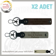 Yol Tutkunlarına, Isim Plaka ve 0 Rh (+) Kan Grubu, Kişiselleşmiş X2 Anahtarlık, Kül Gri-K Kahve-Sk