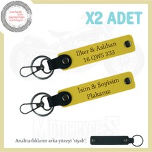 Şıklık ve Fonksiyonelliği Buluşturan Tasarım – Plaka & Isimli Anahtarlık, Sarı-Siyah