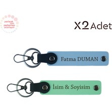 Avukata Şık Sürpriz, Isimli & Soyisimli 2’li Anahtarlık Hediye Takımı, Yeşil-Gök Mavi