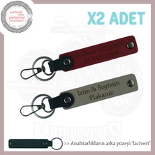 Tarz Sahibi Sürücülere Klas Hediyeler, Isim ve Plaka Yazılı X2LI Hediye Anahtarlık, Gri-Bordo-Laci