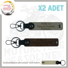 Yol Tutkunlarına, Isim Plaka ve B Rh (+) Kan Grubu, Kişiselleşmiş X2 Anahtarlık, Kül Gri-K Kahve-Sk