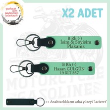 Efsane Motorculara, Isim Plaka ve  B Rh (-) Kan Grubu, Anlamlı Hediye X2' Li Anahtarlık, Yeşil-Laci