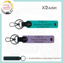 Motosiklet Severlere Özel Hatıra, Isim Plaka ve 0 Rh (-) Kan Grubu Anahtarlıklar, Mor-K Turkuaz-Laci