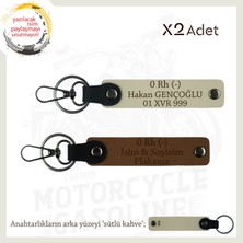 Yolların Sürücülerine, Isim Plaka ve 0 Rh - Kan Grubu Yazılı 2'li Anahtarlık Seti, Kahve-S Kahve-Sk