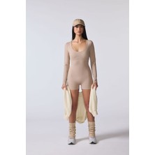 F21 Şekillendirici Kare Yaka Tulum