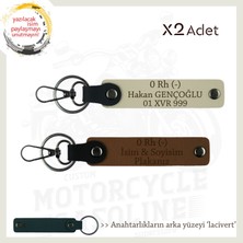 Yolların Sürücülerine, Isim Plaka ve 0 Rh - Kan Grubu Yazılı X2 Anahtarlık Seti, Kahve-S Kahve-Laci