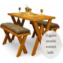 -Crema-Ahşap Kütük Yemek Masası / Toplantı Masası / Çalışma Masası