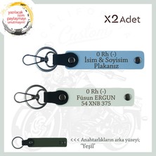 Yolların Maceracıları Için Isim Plaka ve 0 Rh (-) Kan Grubu Özel X2 Set Anahtarlık, Mavi-Beyaz-Ysl