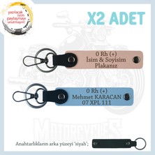 Asfalt Şampiyonlarına Özel, Isim Plaka ve 0+ Kan Grubu Yazılı X2' Li Anahtarlık, Yavruağzı-Mavi-Syh