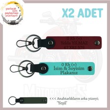 Motor Tutkunlarına Özel Armağan, Isim Plaka ve 0+ Kan Grubu Yazılı X2 Anahtarlık, Turkuaz-Bordo-Ysl