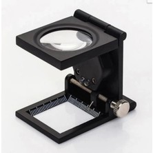 28X28 mm Katlanır Sayaçlı Metal Lüp 2 LED Işıklı Büyüteç Tekstil TH-9005A