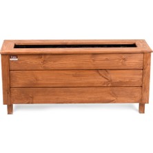 Faev Dış Mekan Ahşap Saksı Büyük Boy 100CM x 30CM Yükseklik 45CM Hazır Kurulu