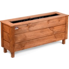 Faev Dış Mekan Ahşap Saksı Büyük Boy 100CM x 30CM Yükseklik 45CM Hazır Kurulu