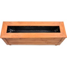 Faev Dış Mekan Ahşap Saksı Büyük Boy 100CM x 30CM Yükseklik 45CM Hazır Kurulu