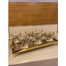 Lokumluk 6'lı Altın Ortaboy  Metal Pirinç Ayaklı Çap 8 cm