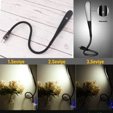 Alpotekno® USB Girişli 14 Ledli 3 Kademeli Dokunmatik Masa/kitap Okuma Lambası Ledi Siyah
