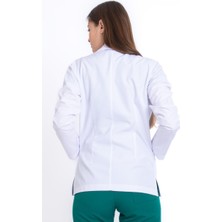 Uçak Medikal Beyaz Ceket Boy Uzun Kol Klasik Yaka Doktor Önlüğü