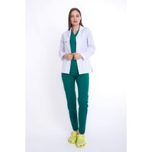Uçak Medikal Beyaz Ceket Boy Uzun Kol Klasik Yaka Doktor Önlüğü