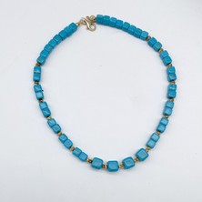 Iz Jewel 925 Ayar Gümüş Turkuaz Taşlı Kolye