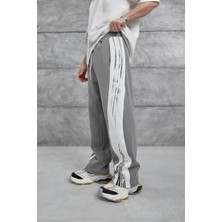 Füme Fırça Şeritli Baggy Eşofman