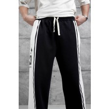 Siyah Weirdx Yazılı Baggy Eşofman