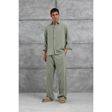 Yeşil 512 Tencel Kumaş Oversize Takım Alt Üst