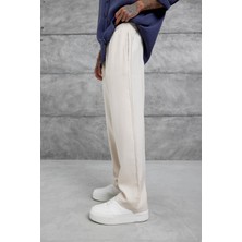 Krem Kp Duble Kumaş Baggy Pantolon