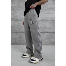 Füme Çizgili Arma Detaylı Baggy Eşofman