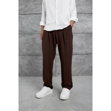 Kahverengi W11 Kumaş Baggy Pantolon
