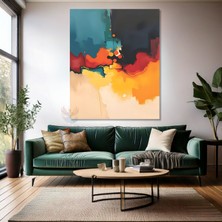 Renklerin Ahengi Soyut Tasarım Kanvas Duvar Tablosu Kanvas Tablo Salon Tablosu