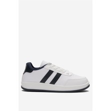 Liger  Düz Hafif Taban Günlük Sneaker Ayakkabı Beyaz - Yeşil