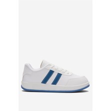 Liger  Düz Hafif Taban Günlük Sneaker Ayakkabı Beyaz - Yeşil