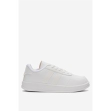 Liger  Düz Hafif Taban Günlük Sneaker Ayakkabı Beyaz - Yeşil