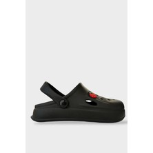 Liger Kadın Comfort Uğur Böceği Tokalı Medikal Hemşire Sabo Terlik SİYAH