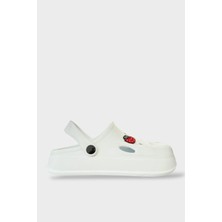 Liger Kadın Comfort Uğur Böceği Tokalı Medikal Hemşire Sabo Terlik BEYAZ