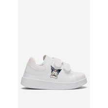Liger Çocuk Kuromi Baskılı Cırtlı Unisex Spor Ayakkabı BEYAZ