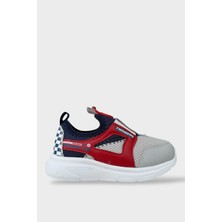 Liger Çocuk Airfile Hafif Taban Kreş Ev Okul Spor Ayakkabı GRİ - KIRMIZI