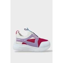 Liger Çocuk Airfile Hafif Taban Kreş Ev Okul Spor Ayakkabı BEYAZ - FUŞYA