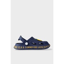 Aksesuarlı Kaymaz Taban Deniz Plaj Havuz Sandalet Çocuk Terlik Lacivert