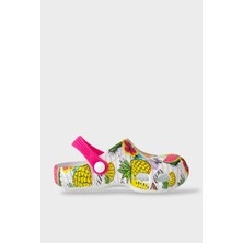 Liger Süper Kahramanlı Çocuk Sandalet Terlik FUŞYA - BEYAZ