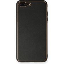 Newface  Apple iPhone 7 Plus Kılıf Coco Deri Silikon Kapak - Siyah Ferrg