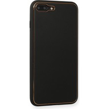 Newface  Apple iPhone 7 Plus Kılıf Coco Deri Silikon Kapak - Siyah Ferrg