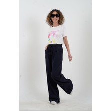 Lacivert Premium Pike Bol Paça Pantolon