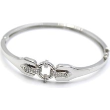 Taşlı Vip Bilezik - Gümüş