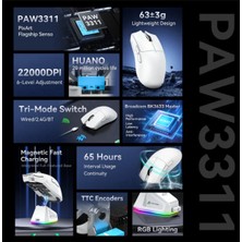X11 Superlıght 22000 Dpı PAW3311 Şarj Istasyonlu Kablosuz Oyuncu Mouse